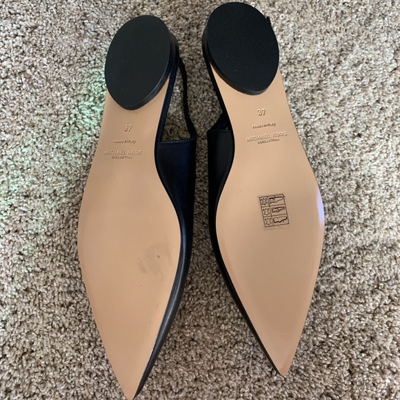 Michael Kors Collection Kaja Leather Pointed Toe Flats - Picture 5 of 6